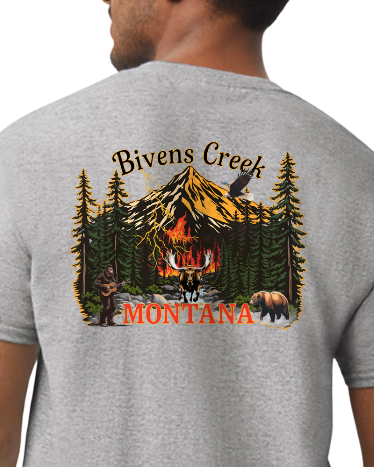 Bivens Creek Fire Incident SS T T-Shirt Grizzly Bear Bigfoot Moose Eagle