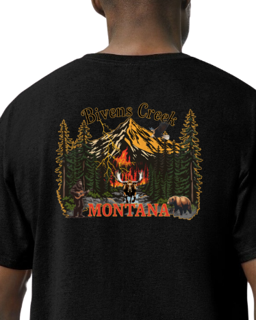 Bivens Creek Fire Incident SS T T-Shirt Grizzly Bear Bigfoot Moose Eagle