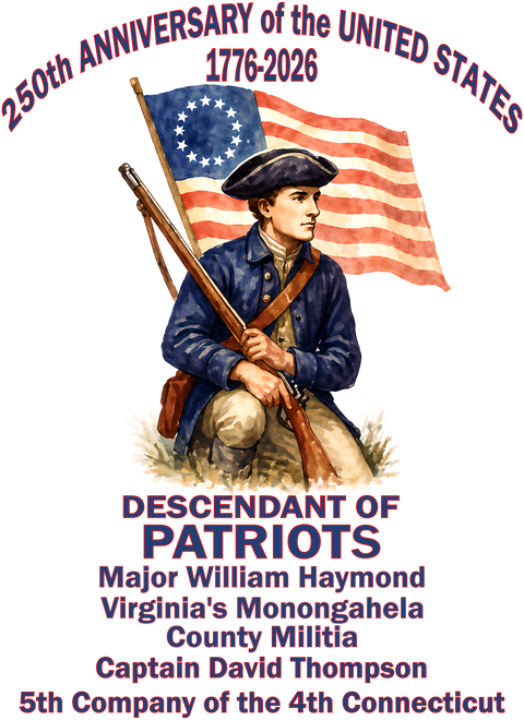 250th Anniversary of the USA Descendant of a Patriot T-Shirt – Gildan G500