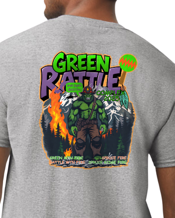 Green Rattle Complex Black Gray SS T-Shirt Bigfoot Blackhawk