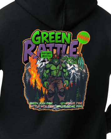 Green Rattle Complex Black Hoodie Hoody Bigfoot Blackhawk