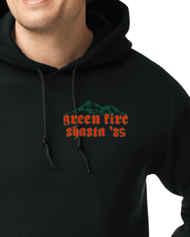 Green Fire Mt. Shasta / Incident Hoodie Gildan Heavy Blend 50/50 Black