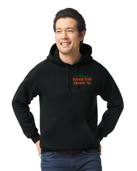 Green Fire Mt. Shasta / Incident Hoodie Gildan Heavy Blend 50/50 Black