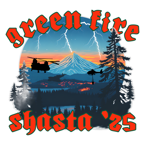 Green Fire Mt. Shasta / Incident Hoodie Gildan Heavy Blend 50/50 Black