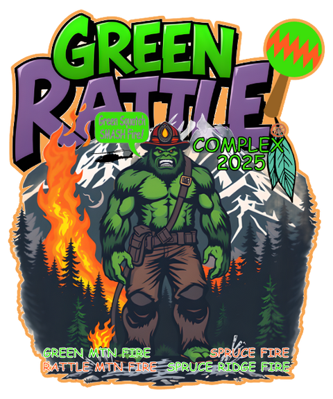 Green Rattle Complex Black Gray SS T-Shirt Bigfoot Blackhawk