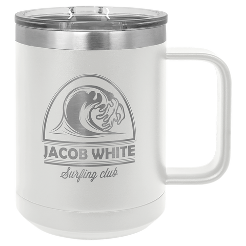 Custom Laser Engraved 15oz or 20oz Vacuum Insulated Polar Camel Coffee Mug!