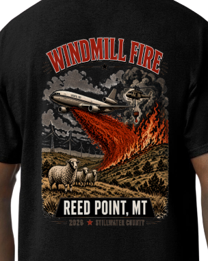 Windmill Fire T-Shirt Reed Point MT | Air Tanker Wildland Fire 2026