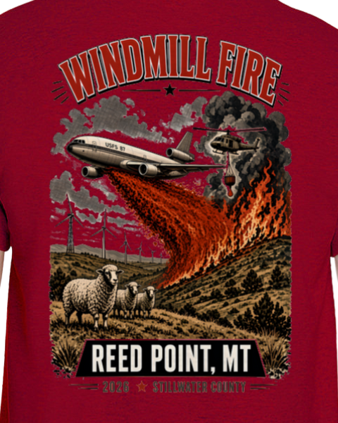 Windmill Fire T-Shirt Reed Point MT | Air Tanker Wildland Fire 2026