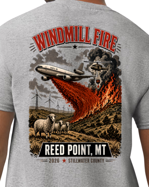 Windmill Fire T-Shirt Reed Point MT | Air Tanker Wildland Fire 2026