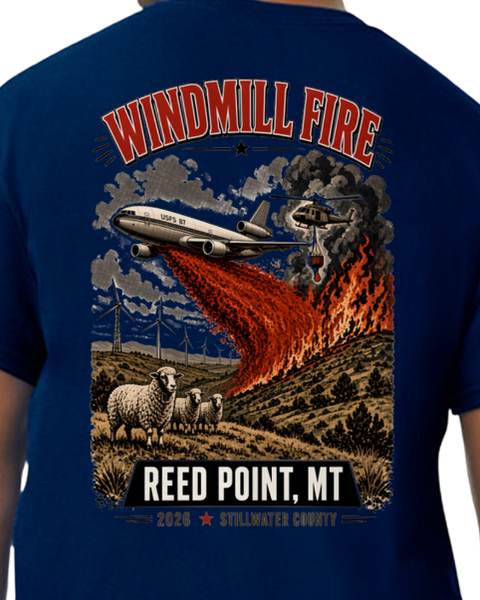 Windmill Fire T-Shirt Reed Point MT | Air Tanker Wildland Fire 2026
