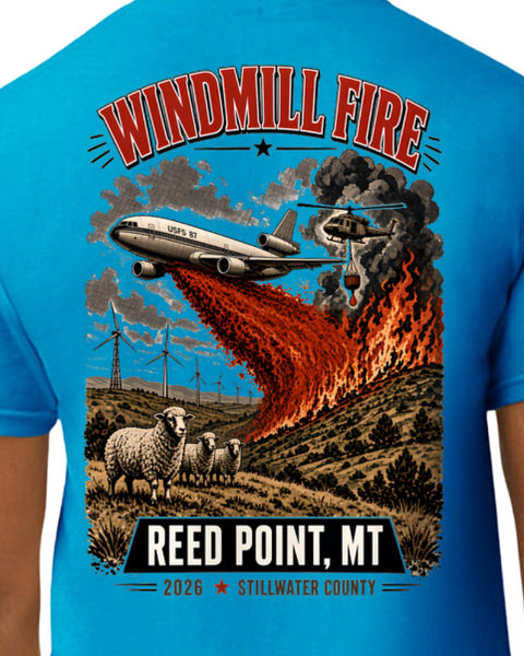 Windmill Fire T-Shirt Reed Point MT | Air Tanker Wildland Fire 2026