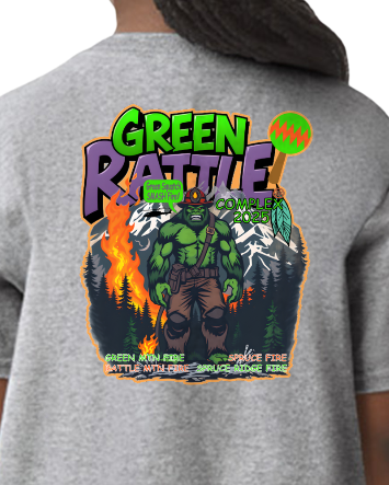 Green Rattle Complex Black Gray SS T-Shirt Bigfoot Blackhawk