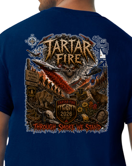 Tartar Fire/Incident T-Shirt Payette National Forest Boise ID 2026 Elk Mountain Lion Rattlesnake Blackhawk
