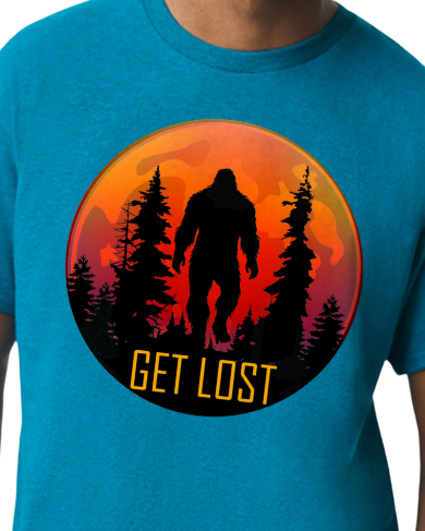Bigfoot Sasquatch Get Lost Moonrise SS Tee