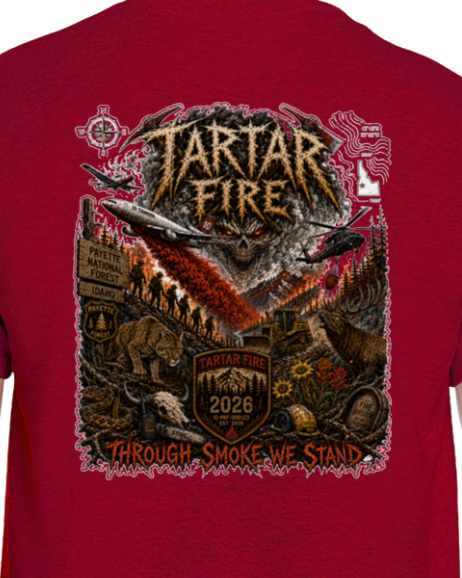 Tartar Fire/Incident T-Shirt Payette National Forest Boise ID 2026 Elk Mountain Lion Rattlesnake Blackhawk