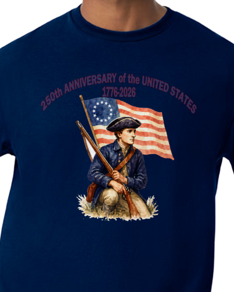 250th Anniversary of the USA Descendant of a Patriot T-Shirt – Gildan G500