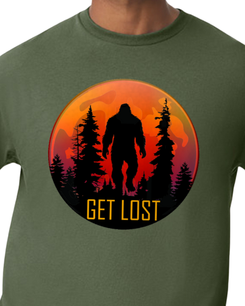 Bigfoot Sasquatch Get Lost Moonrise SS Tee