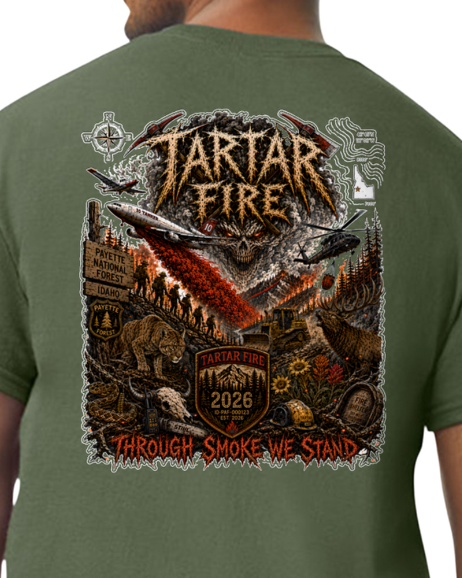 Tartar Fire/Incident T-Shirt Payette National Forest Boise ID 2026 Elk Mountain Lion Rattlesnake Blackhawk