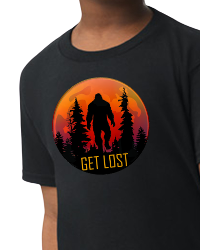 Bigfoot Sasquatch Get Lost Moonrise SS Tee