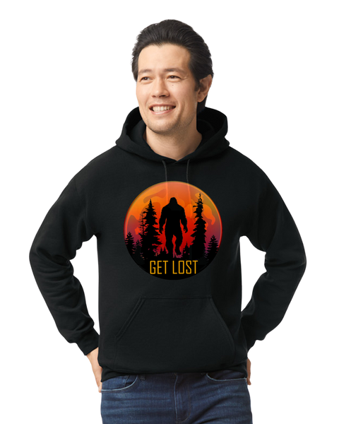 Bigfoot Sasquatch Get Lost Moonrise Hoodie Sweatshirt