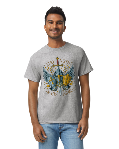 Strength in His Armor Christian T-Shirt