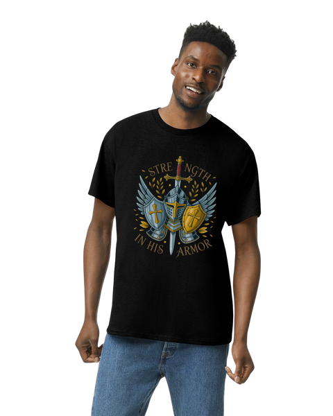 Strength in His Armor Christian T-Shirt