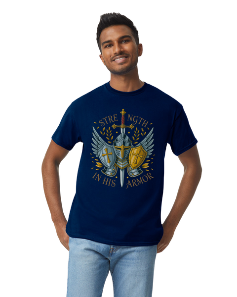 Strength in His Armor Christian T-Shirt