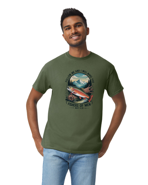 Fishers of Men Christian Fishing Tee – Matthew 4:19