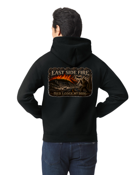 EAST SIDE FIRE RED LODGE, MT 2026 Fire Incident Hoodie SASQUATCH ELK