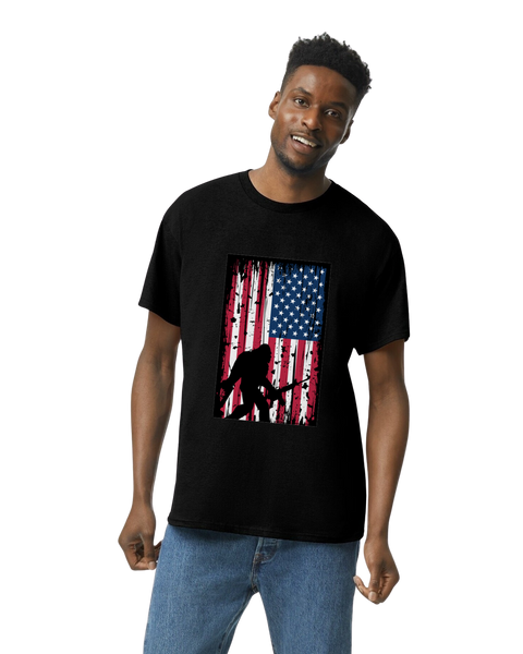 Patriotic Bigfoot Rifle T-Shirt