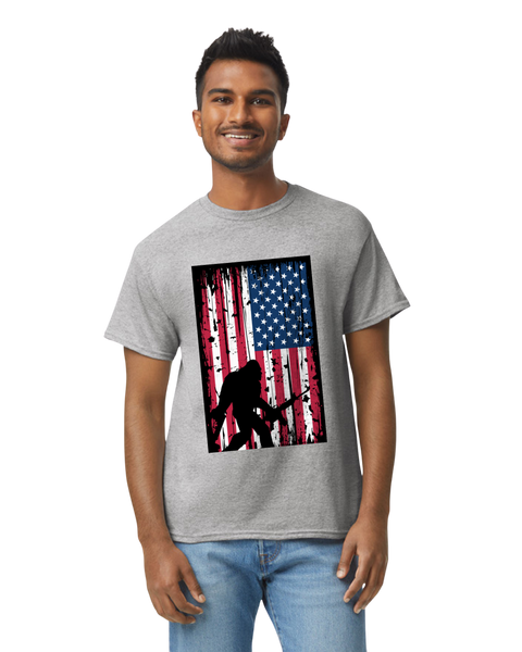 Patriotic Bigfoot Rifle T-Shirt