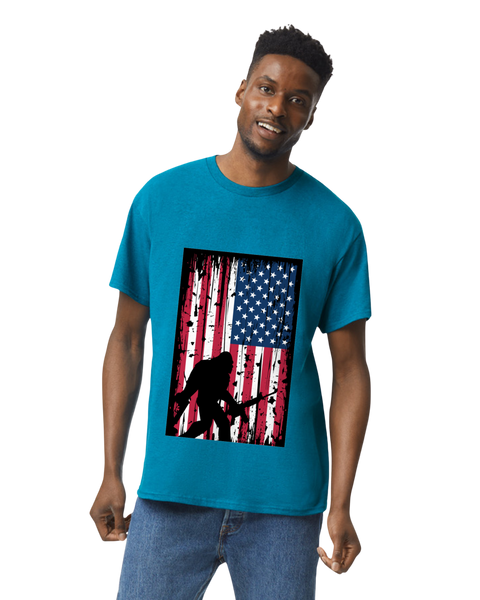 Patriotic Bigfoot Rifle T-Shirt