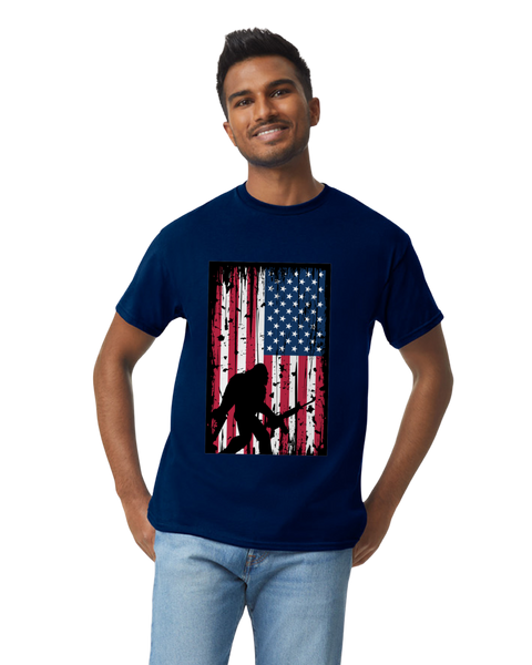 Patriotic Bigfoot Rifle T-Shirt