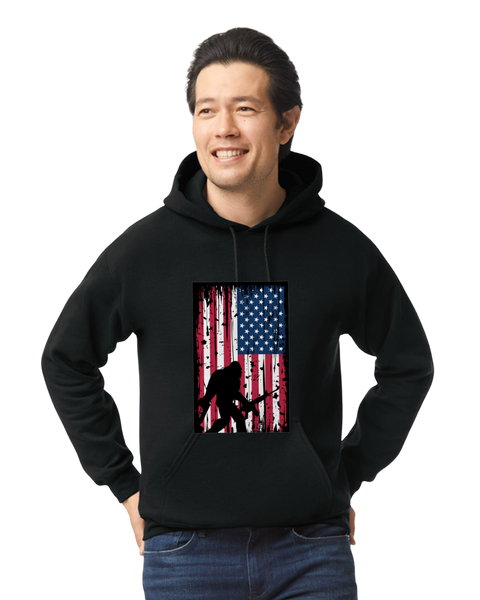 Patriotic Bigfoot Rifle Hoodie