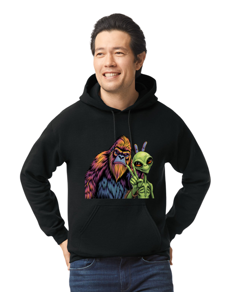 Sasquatch and Alien Best Friends Hoodie