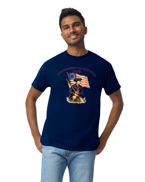 250th Anniversary of the USA Descendant of a Patriot T-Shirt – Gildan G500