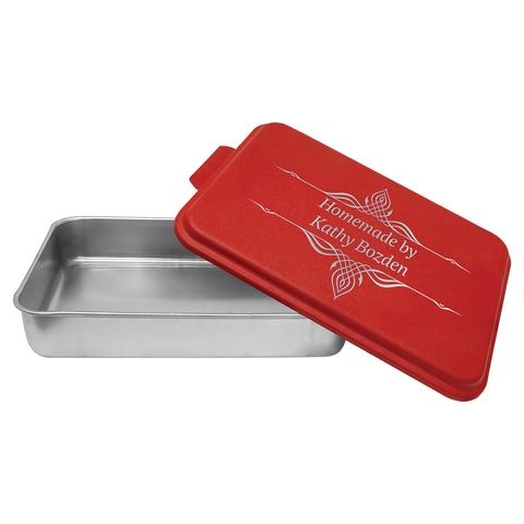 Personalized Aluminum Cake Pan with Black Powder Coated Lid