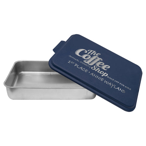 Personalized Aluminum Cake Pan with Black Powder Coated Lid