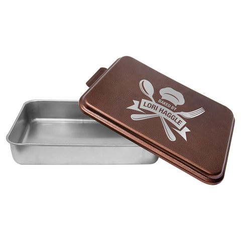 Personalized Aluminum Cake Pan with Black Powder Coated Lid