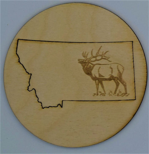 Made In Montana Elk Birch 4" Coaster