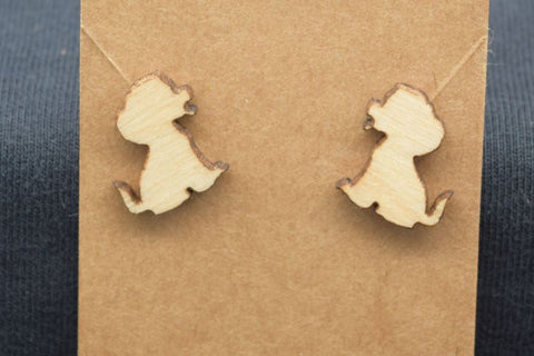 Too Cute! Wooden Puppy Earrings! Made in Montana!
