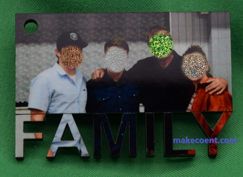 Dad Mom Family Love or Custom Text Sublimation Blank Keyring! Made in USA!
