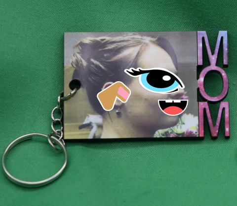 Dad Mom Family Love or Custom Text Sublimation Blank Keyring! Made in USA!