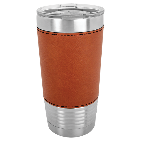 Montana Theme Polar Camel Laser Engraved Rawhide Wrapped 20oz Tumbler!
