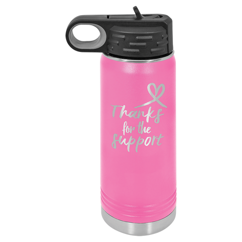 Custom Laser Engraved 20oz, Vacuum Insulated Polar Camel Water Bottle!
