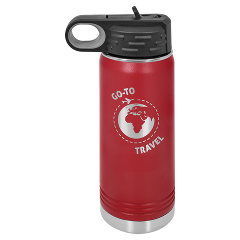 Custom Laser Engraved 20oz, Vacuum Insulated Polar Camel Water Bottle!