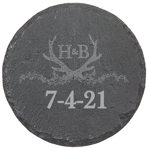 Personalized 4" Square or Round Slate Coaster