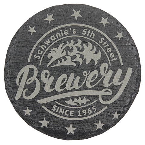 Personalized 4" Square or Round Slate Coaster