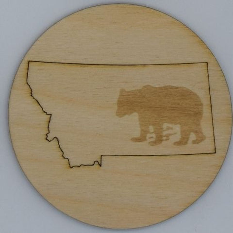 Made In Montana Bear Birch 4" Coaster